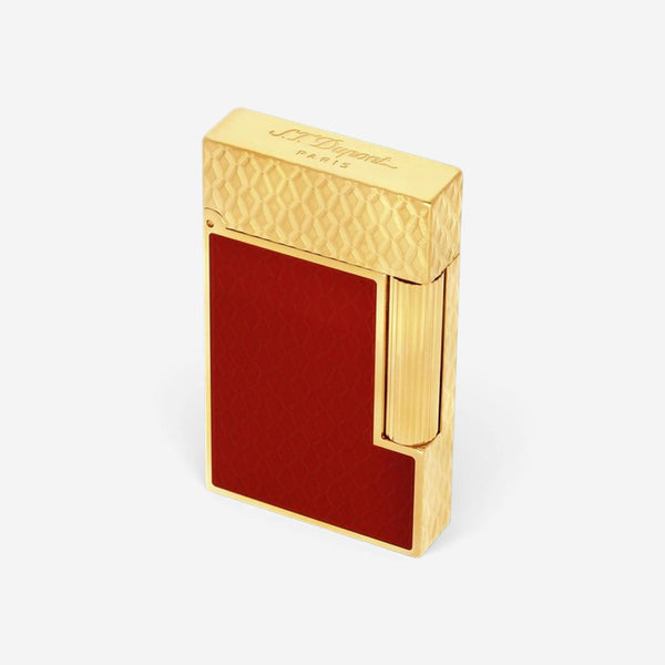 S.T. Dupont Line 2 Red Dragon Animation Burgundy Lacquer & Gold Lighter C16626