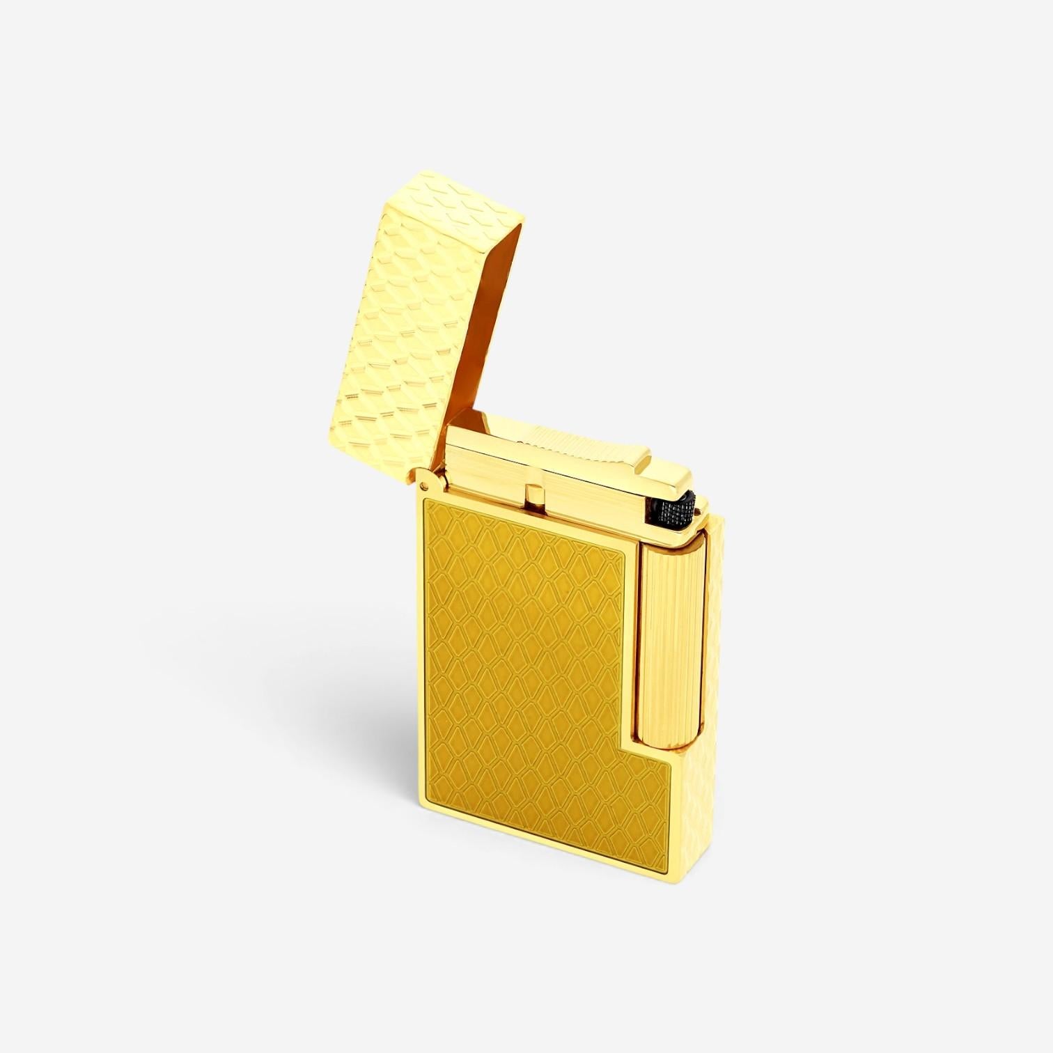 S.T. Dupont Line 2 Honey Yellow Lacquer & Gold Dragon Lighter C16630
