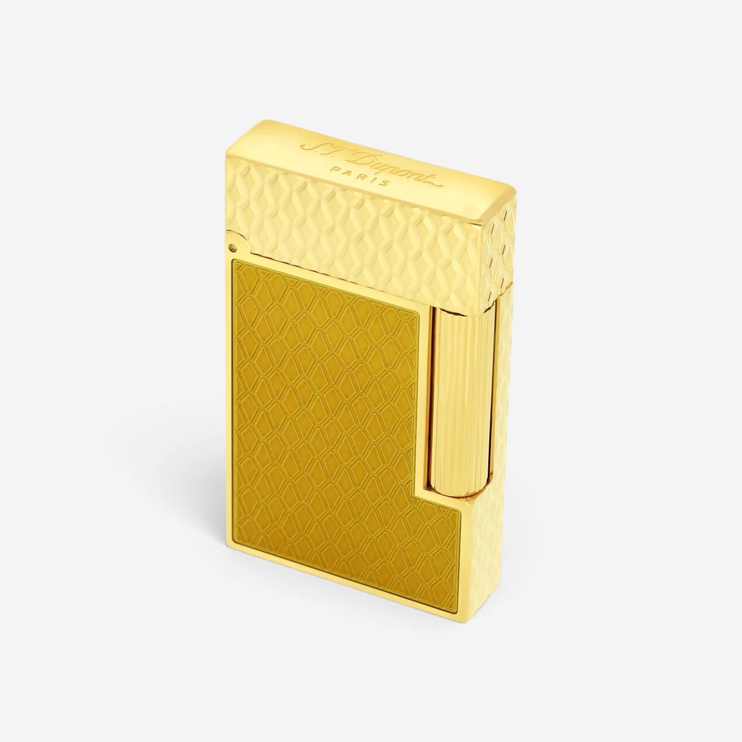 S.T. Dupont Line 2 Honey Yellow Lacquer & Gold Dragon Lighter C16630