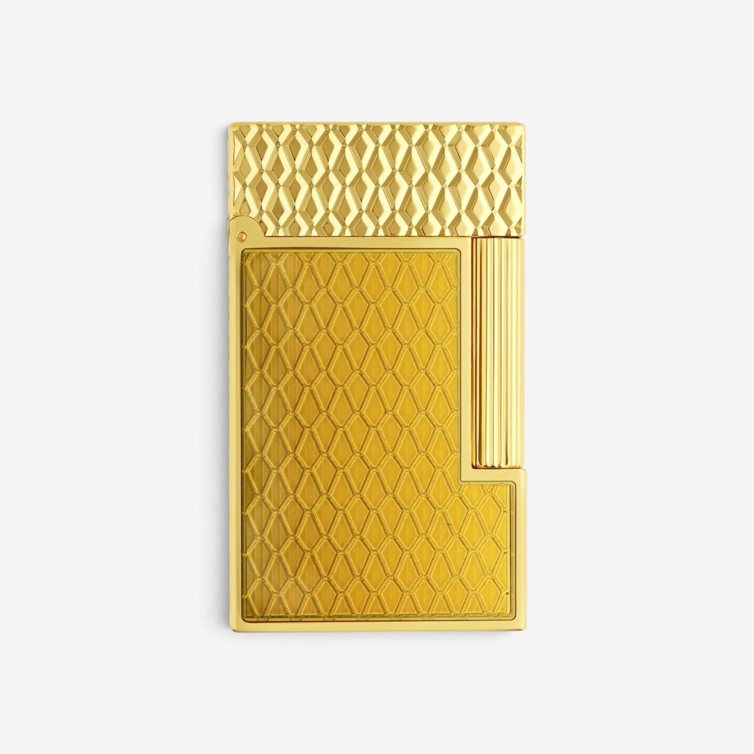 S.T. Dupont Line 2 Honey Yellow Lacquer & Gold Dragon Lighter C16630