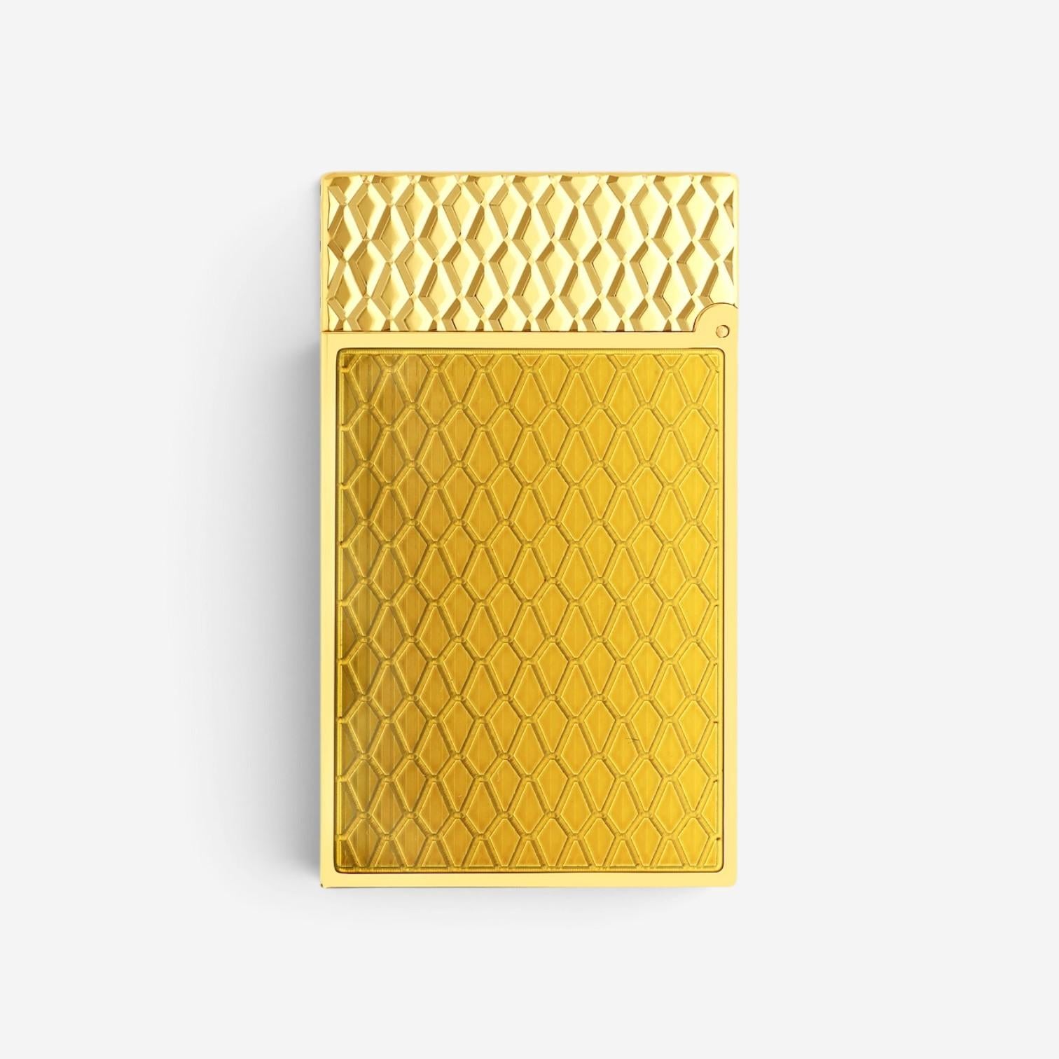 S.T. Dupont Line 2 Honey Yellow Lacquer & Gold Dragon Lighter C16630