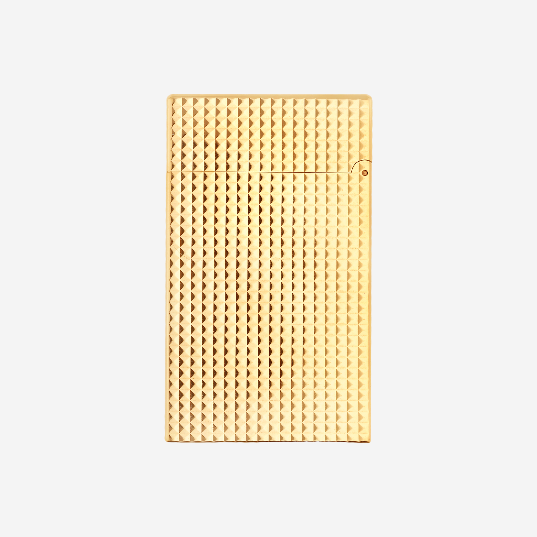 S.T. Dupont Le Grand Brass & Yellow Gold Plated Diamond Head Lighter C23009