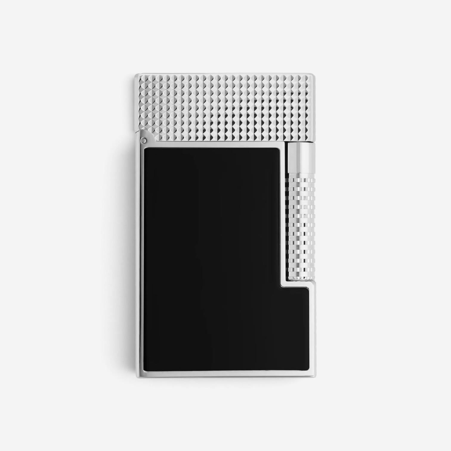 S.T. Dupont LeGrand Black Lacquer Palladium Diamond Head Lighter C23780CL