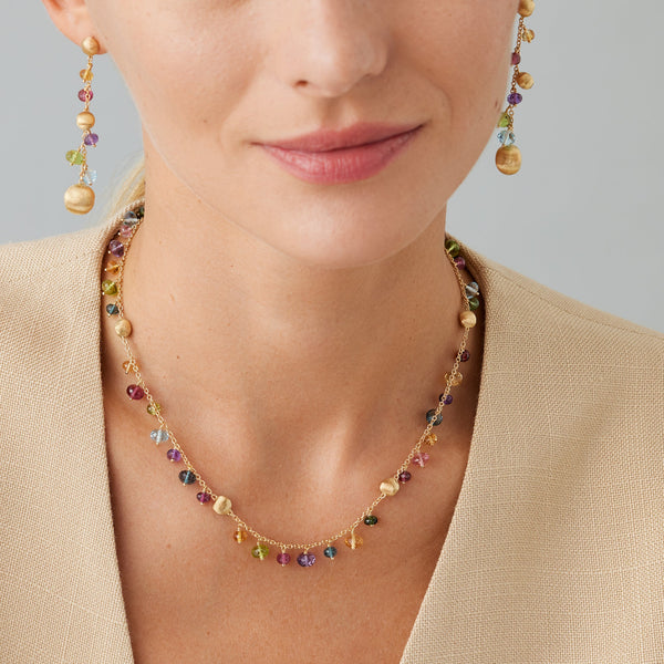 Marco Bicego Africa Multi-Gemstone 18K Yellow Gold Necklace CB2781_MIX02_Y_02 - THE SOLIST