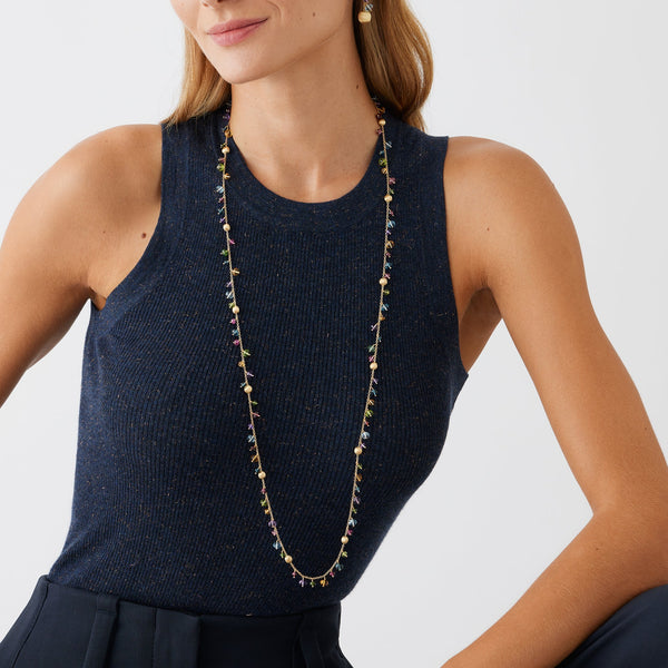 Marco Bicego Africa Multi-Gemstone 18K Yellow Gold Station Necklace CB2783 - THE SOLIST
