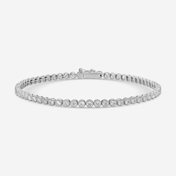 Mémoire - Milgrain 18K White Gold Line Diamond Bracelet CBDD134-18KW - THE SOLIST