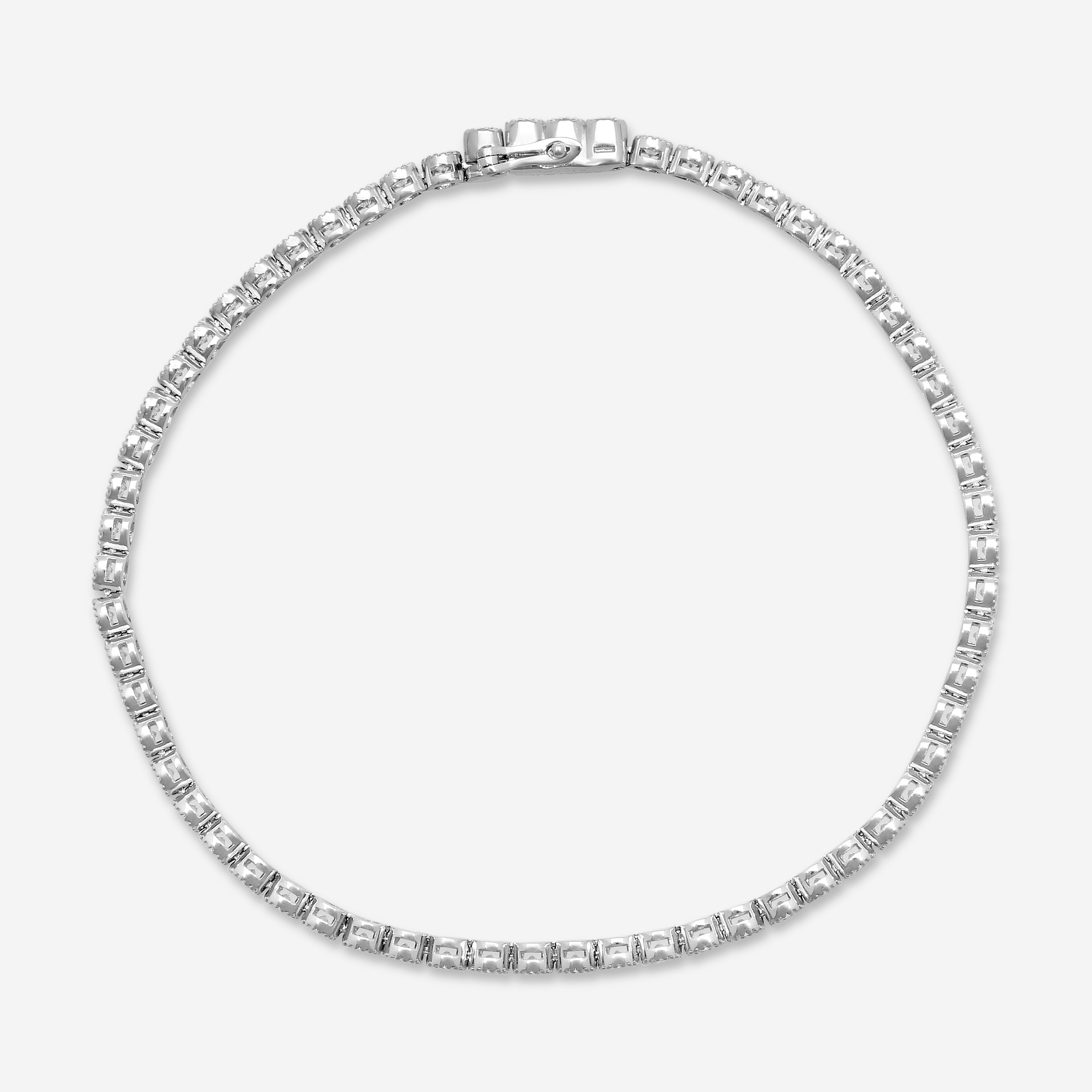 Mémoire - Milgrain 18K White Gold Line Diamond Bracelet CBDD134-18KW - THE SOLIST