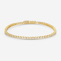 Mémoire Milgrain 18K Yellow Gold Diamond Tennis Bracelet CBDD134-18KY
