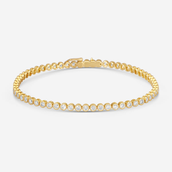 Mémoire Milgrain 18K Yellow Gold Diamond Tennis Bracelet CBDD134-18KY