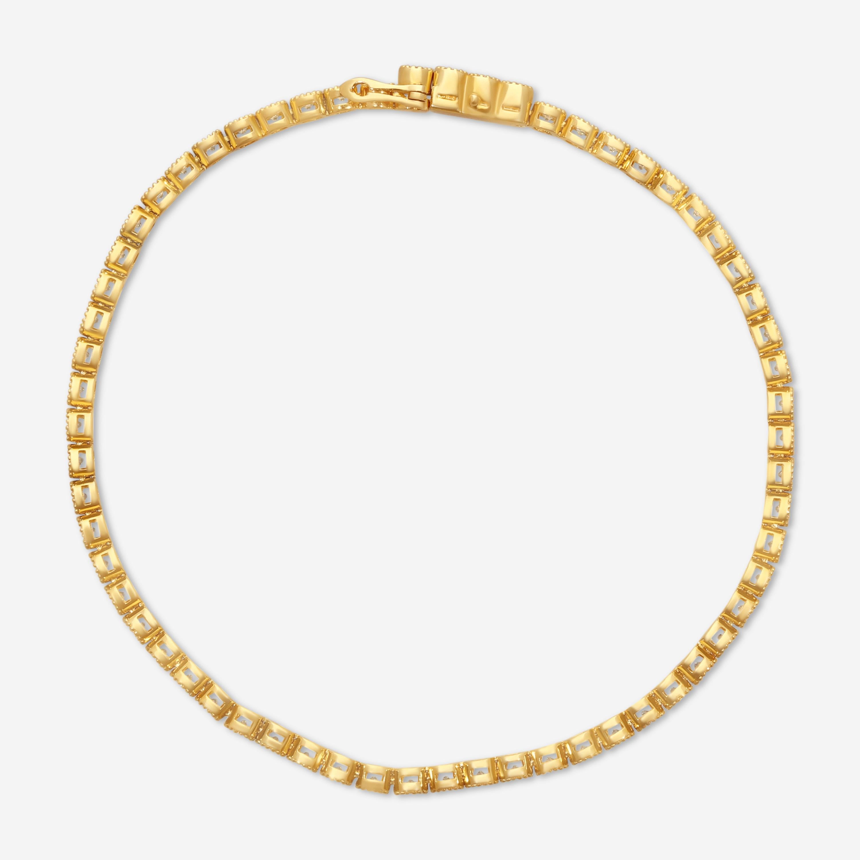 Mémoire Milgrain 18K Yellow Gold Diamond Tennis Bracelet CBDD134-18KY