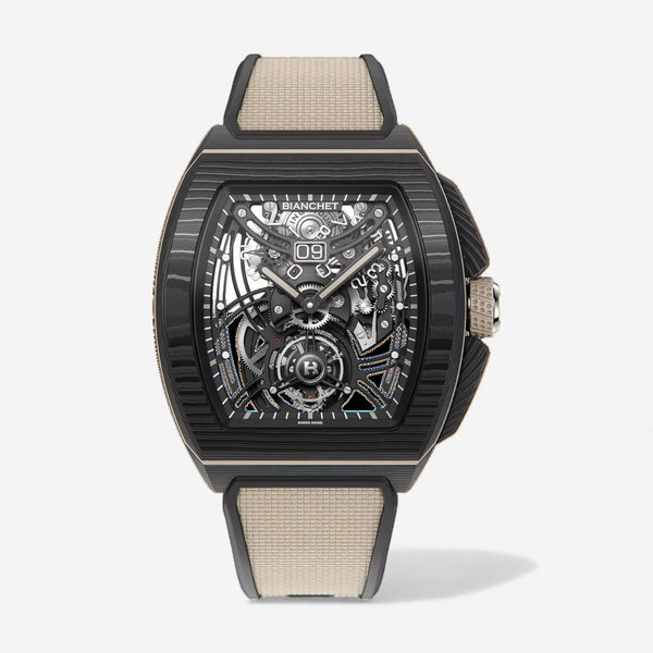 Bianchet Flying Tourbillon Grande Date Titanium & Carbon Manual Wind Men's Watch CBEBFTGD4