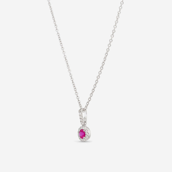 Ina Mar 14K White Gold Ruby and Diamond Drop Pendant PD-073001-Ruby - THE SOLIST