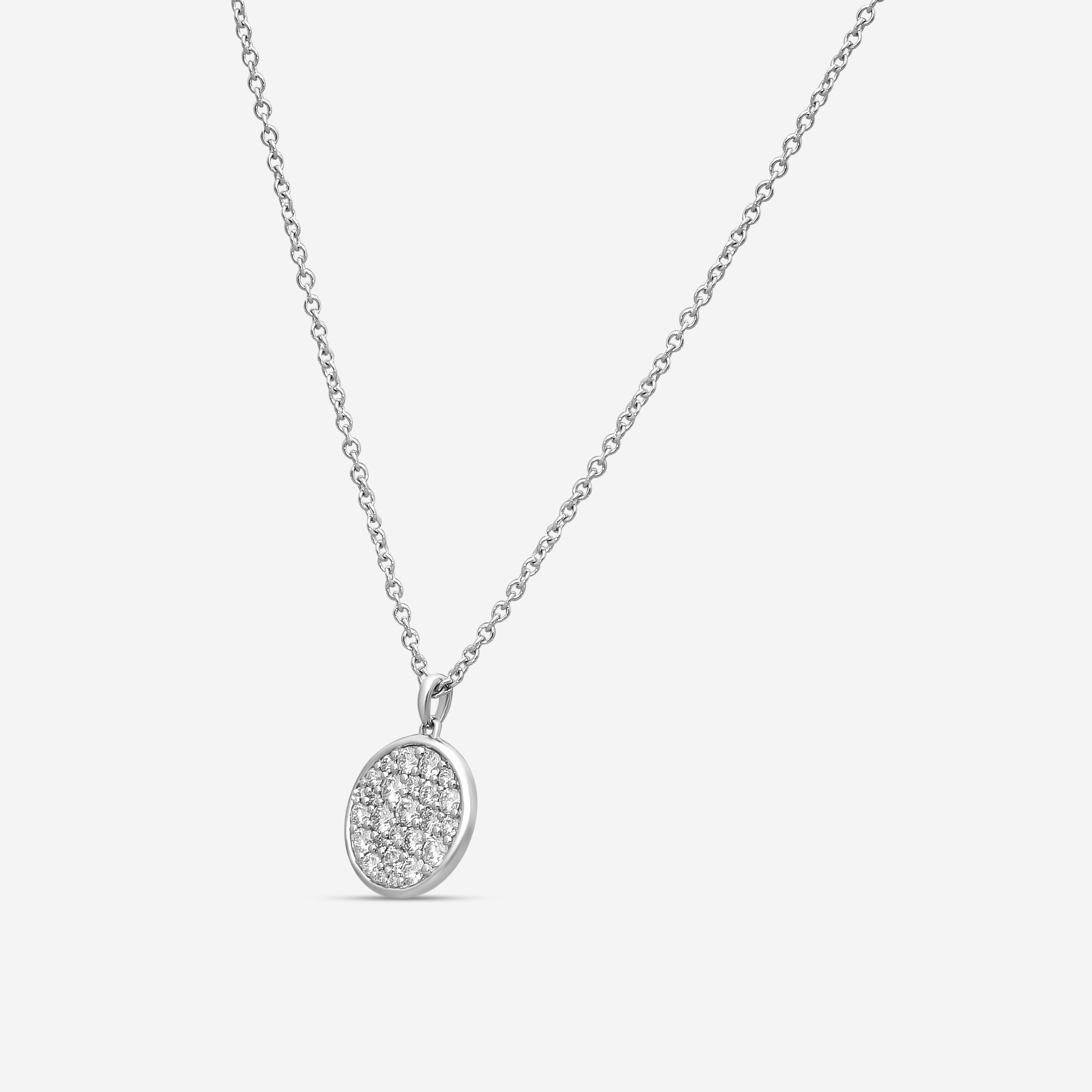MEMOIRE - 18K WG Luna Pave Medallion Necklace 11mm (Approx.3.8gr./ DIA: .45ct.twd.) - CCPV110-WG
SIZE / L:18