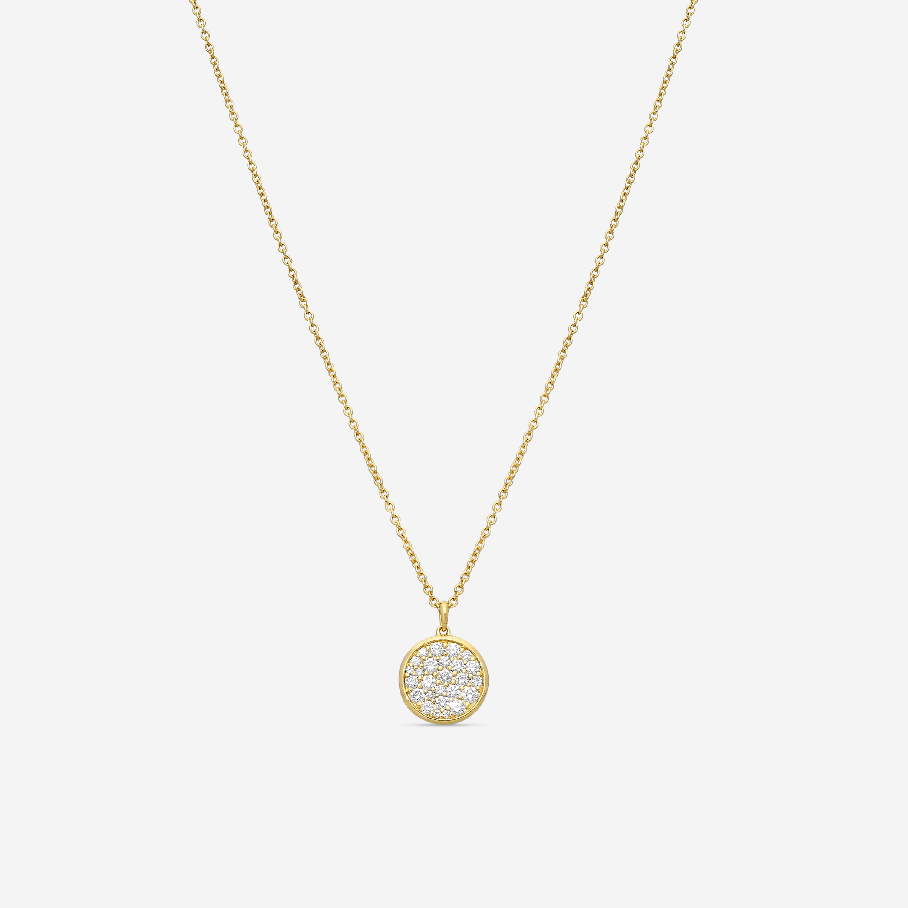 MEMOIRE - 18K YG Luna Pave Medallion Necklace 11mm (Approx.3.8gr./ DIA: .45ct.twd.) - CCPV110-YG
SIZE / L:18