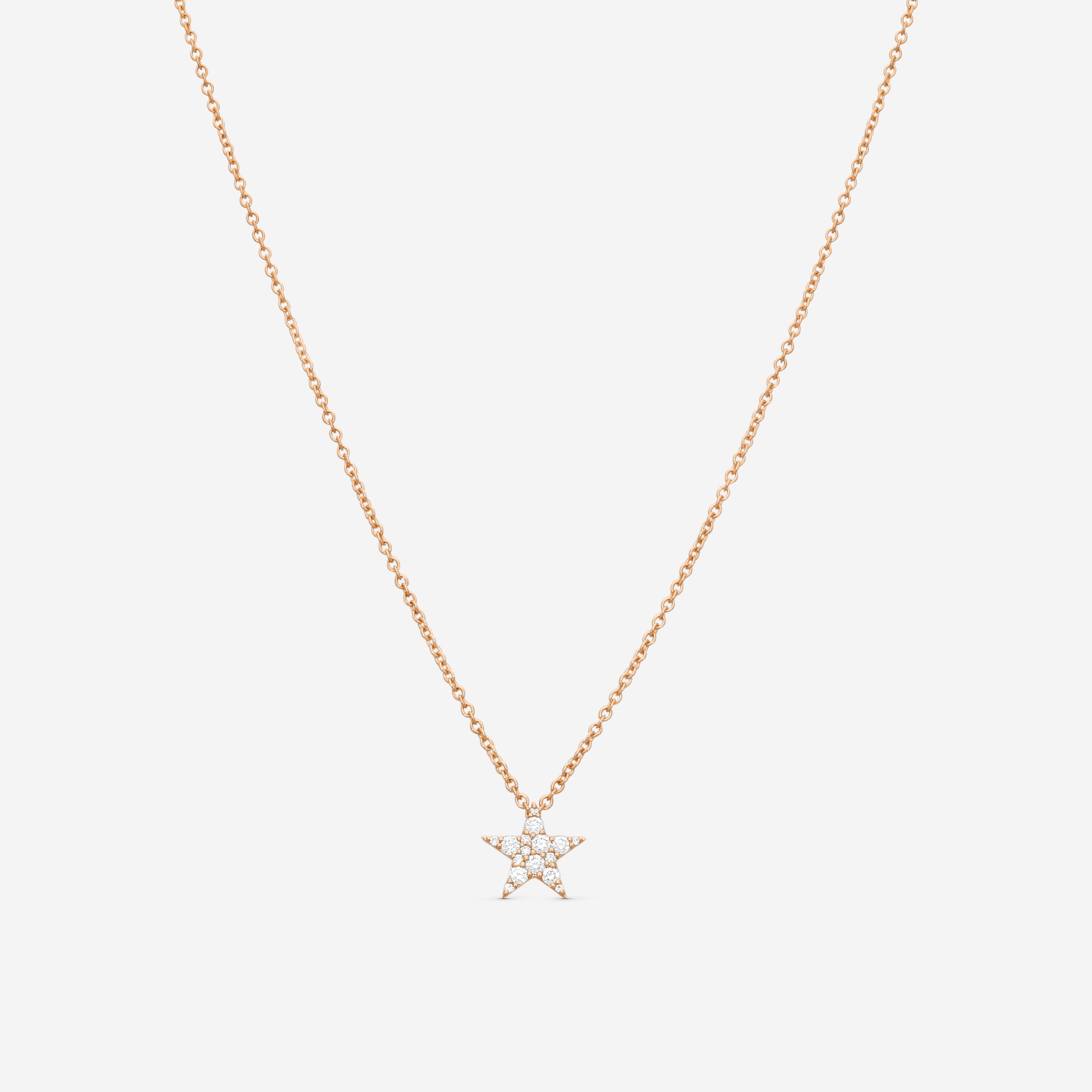 MEMOIRE - 18K RG Luna Pave Star Pendant  (Approx.2.8gr./ DIA: .16ct.twd.) - CCPV111-RG
SIZE / L:18