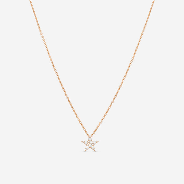MEMOIRE - 18K RG Luna Pave Star Pendant  (Approx.2.8gr./ DIA: .16ct.twd.) - CCPV111-RG
SIZE / L:18" - THE SOLIST