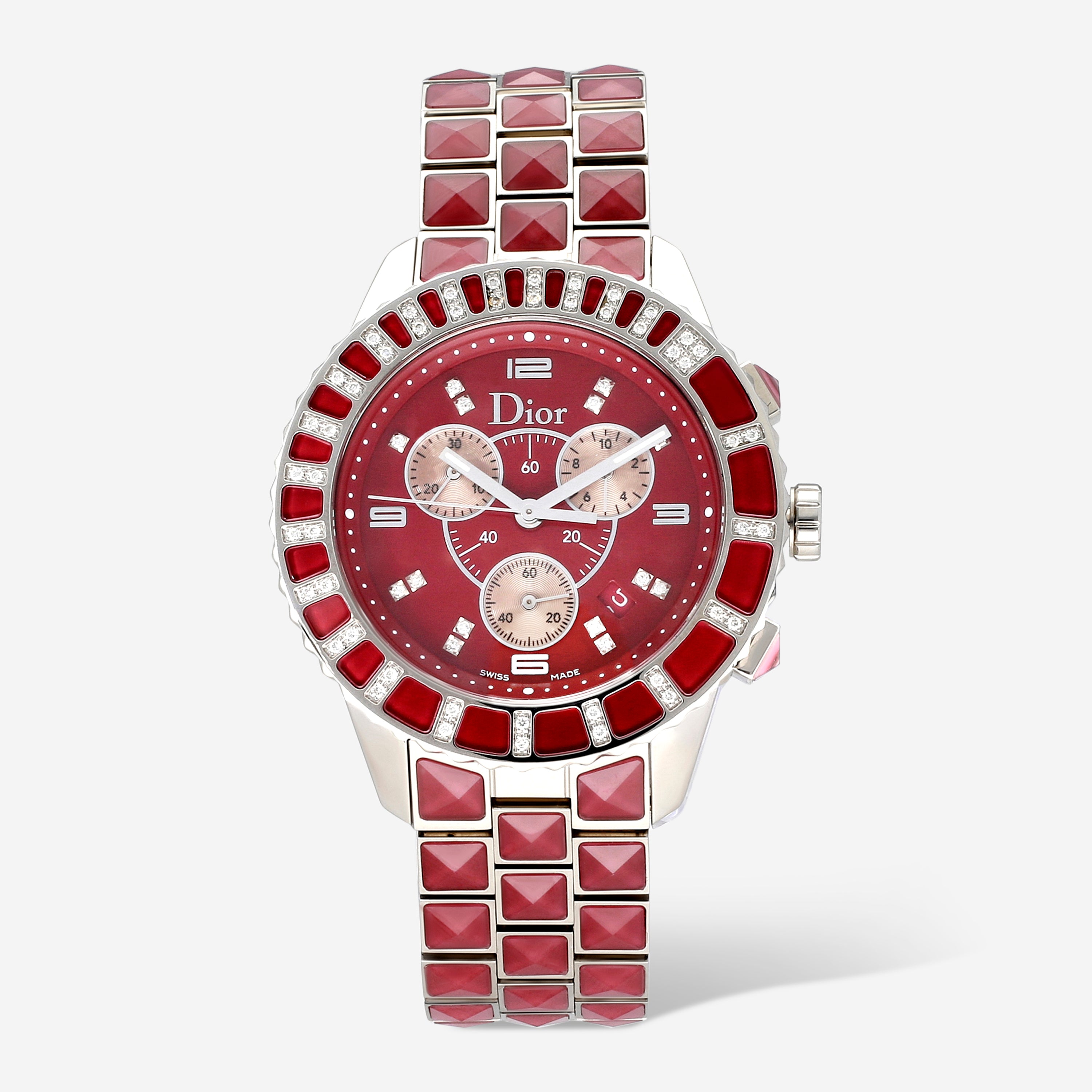 Dior Christal Chronograph Stainless Steel 38mm Quartz Ladies Watch CD11431GM001