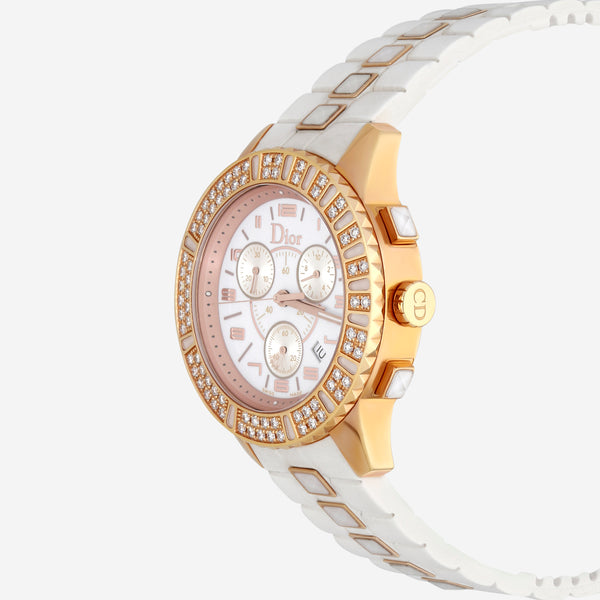 Dior Christal Chronograph 18K Rose Gold 38mm Quartz Ladies Watch CD114370R001