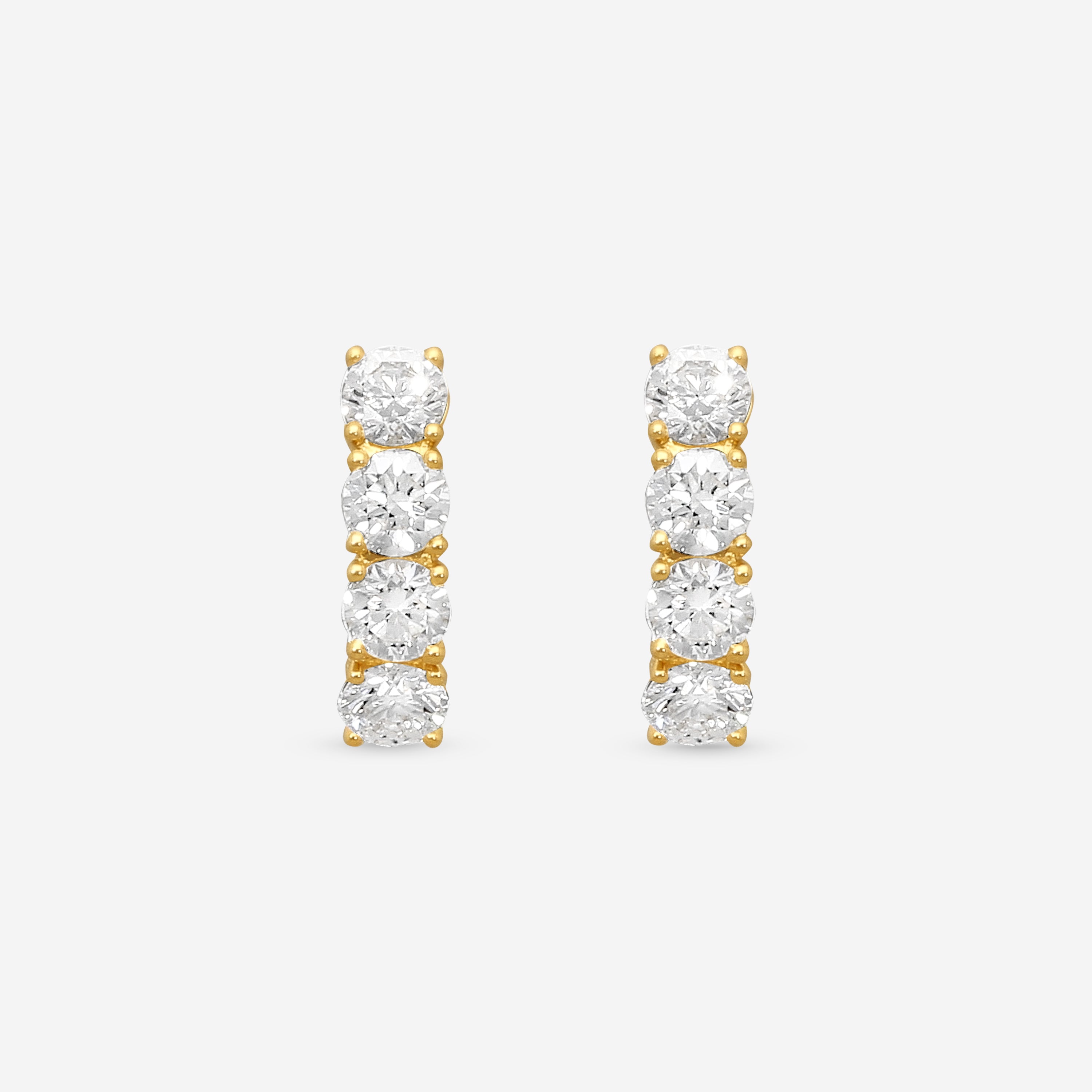 Mémoire Essentials 18K Yellow Gold Diamond Half Huggie Earrings CEDD208 - THE SOLIST