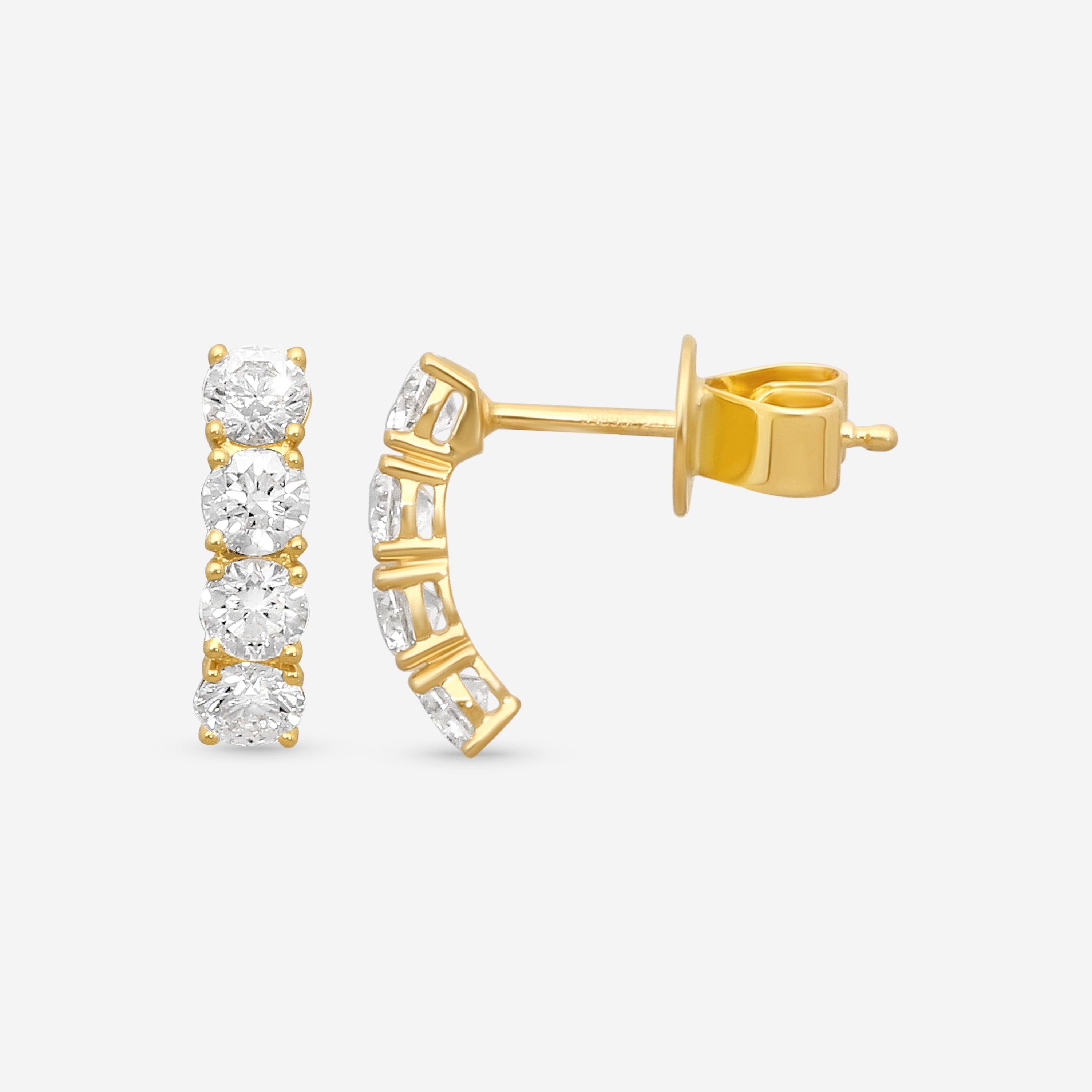 Mémoire Essentials 18K Yellow Gold Diamond Half Huggie Earrings CEDD208 - THE SOLIST