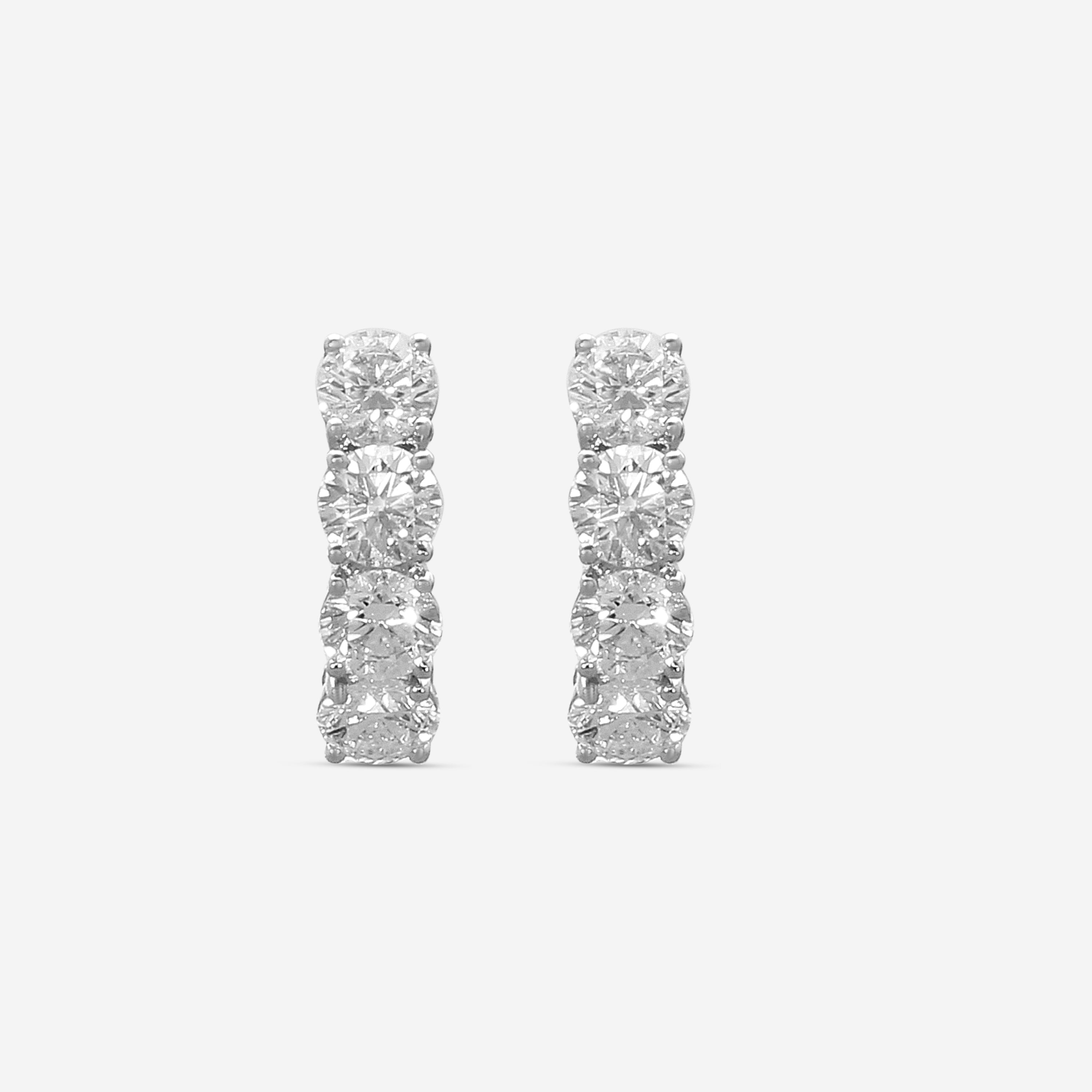 Mémoire Essentials 18K White Gold Diamond Half Huggie Earrings CEDD209 - THE SOLIST