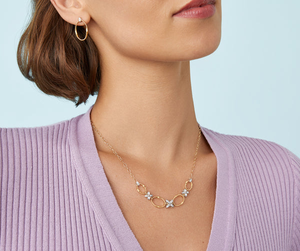 Marco Bicego Marrakech Onde 18K Yellow Gold & White Gold Diamond Necklace CG829_B3_YW_M5