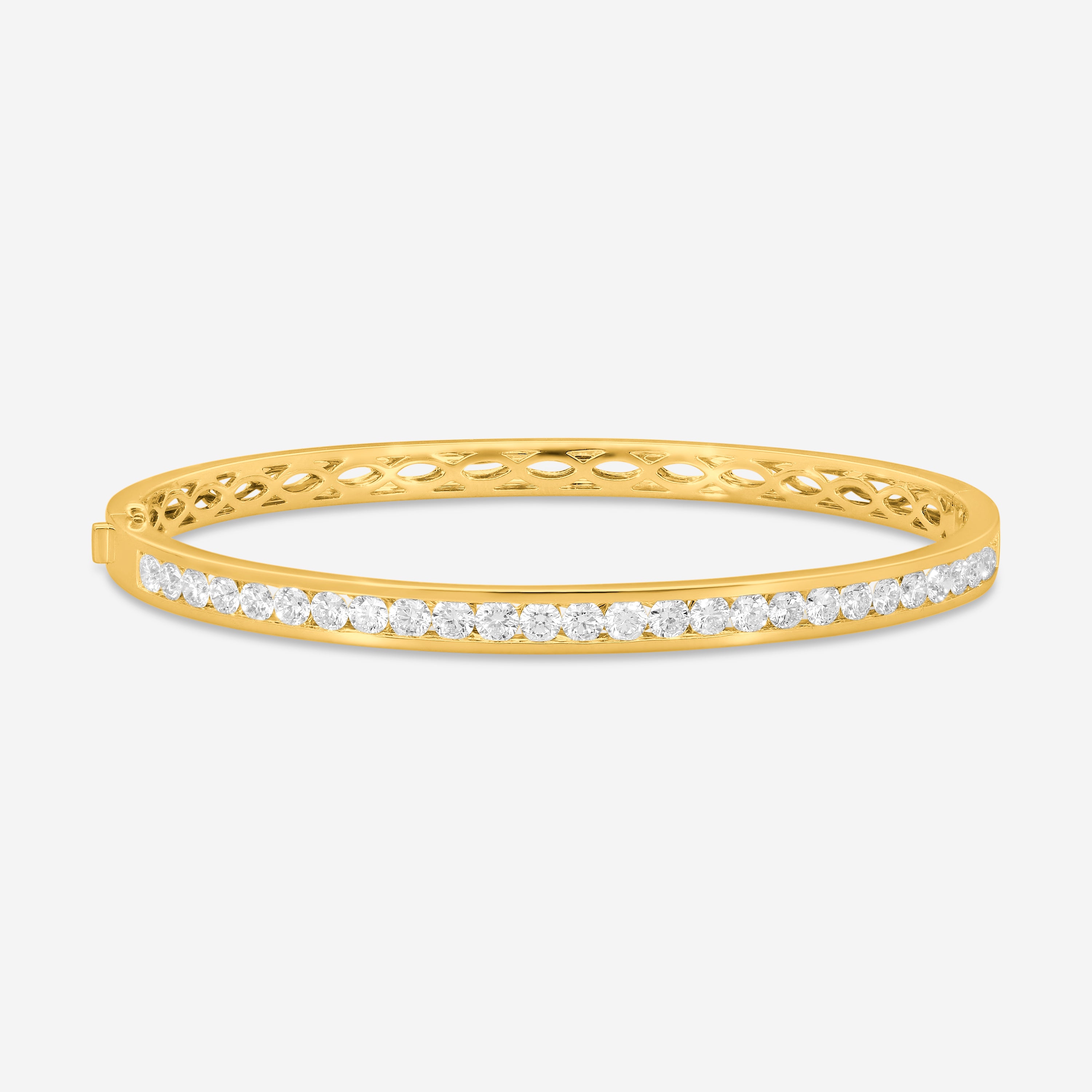 Mémoire - Channel Set Diamond Bangle 2.30ctw 18K Yellow Gold Bracelet FGCS123-18KY - THE SOLIST