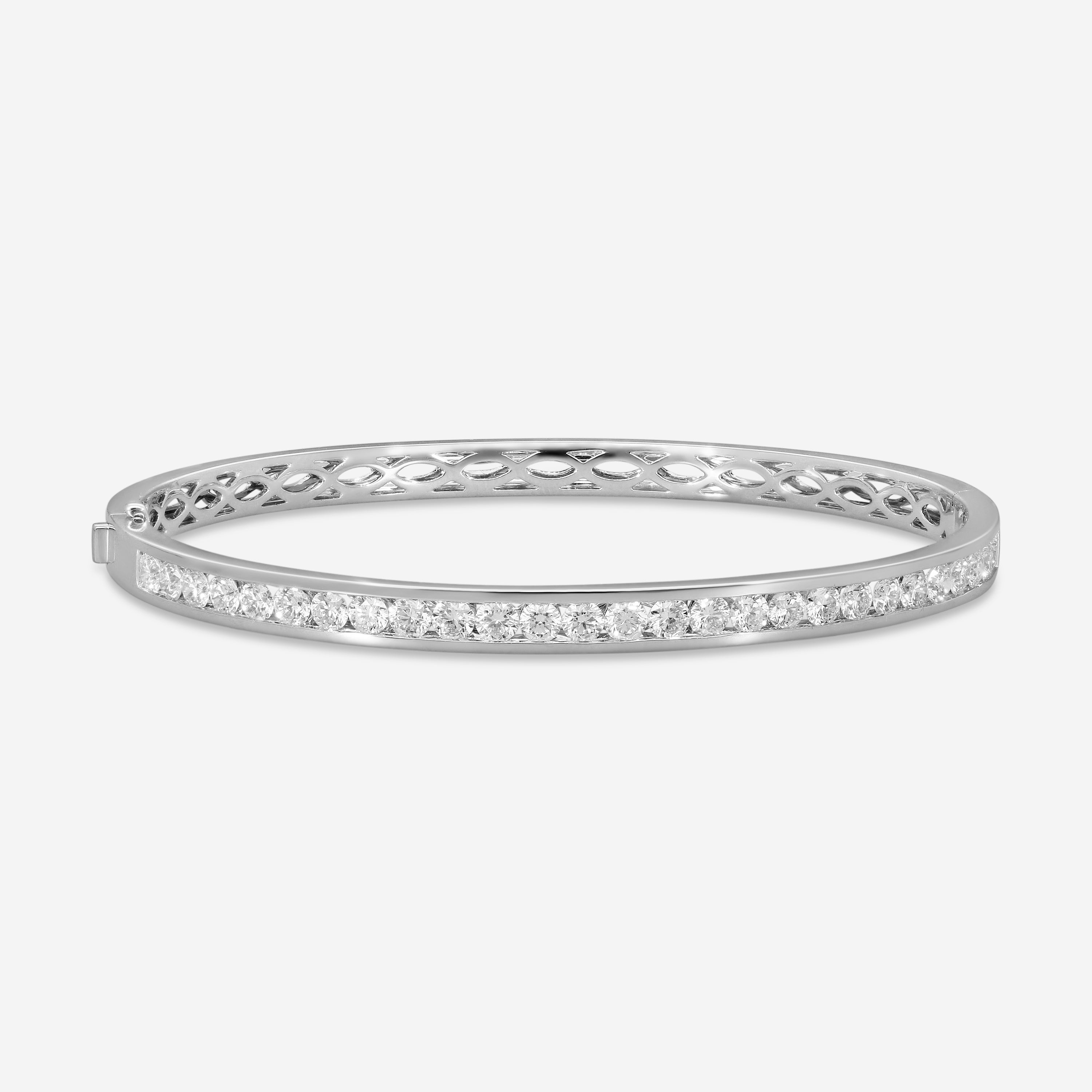 Mémoire - Channel Set Diamond Bangle 2.30ctw 18K White Gold Bracelet FGCS123-18KW - THE SOLIST