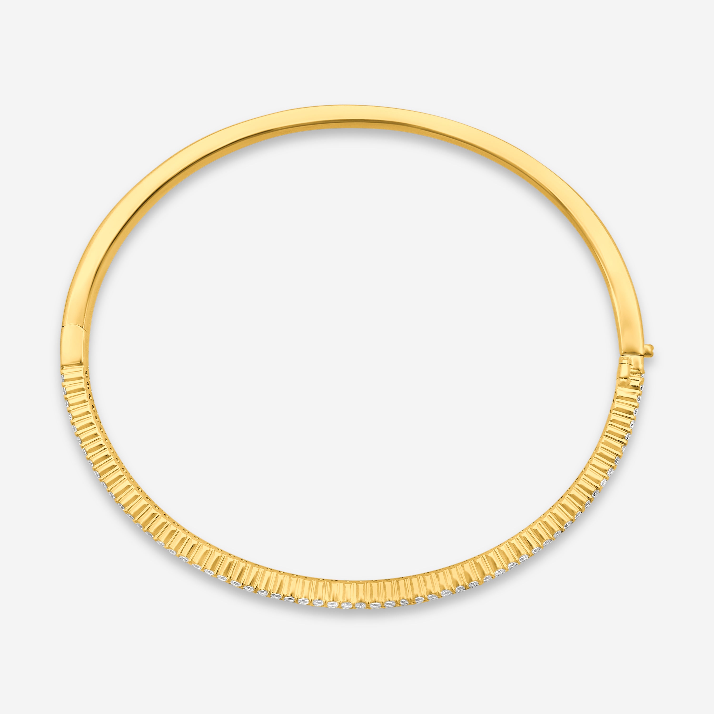 Mémoire - Channel Set Diamond Bangle 2.30ctw 18K Yellow Gold Bracelet FGCS123-18KY - THE SOLIST