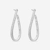 Mémoire Channel Set 18K White Gold Diamond Twist Hoop Earrings CHHO215-18KW