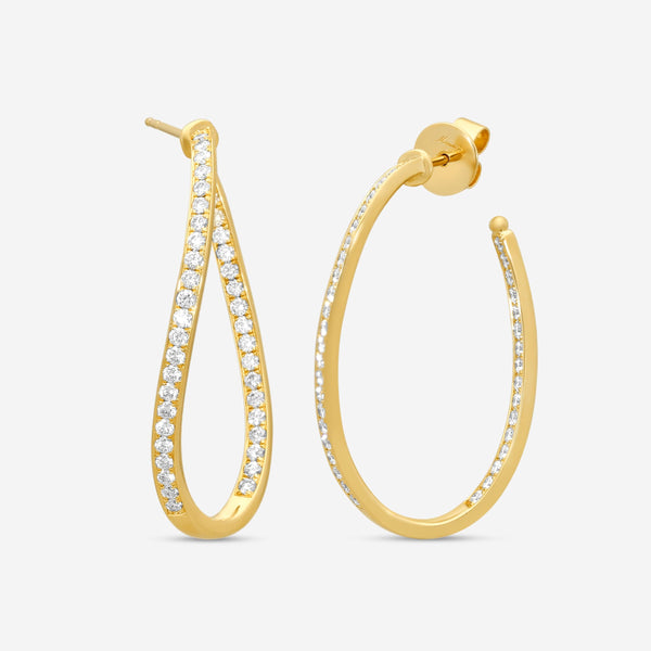 Mémoire Channel Set 18K Yellow Gold Diamond Twist Hoop Earrings CHH0215-18KY