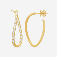 Mémoire Channel Set 18K Yellow Gold Diamond Twist Hoop Earrings CHH0215-18KY