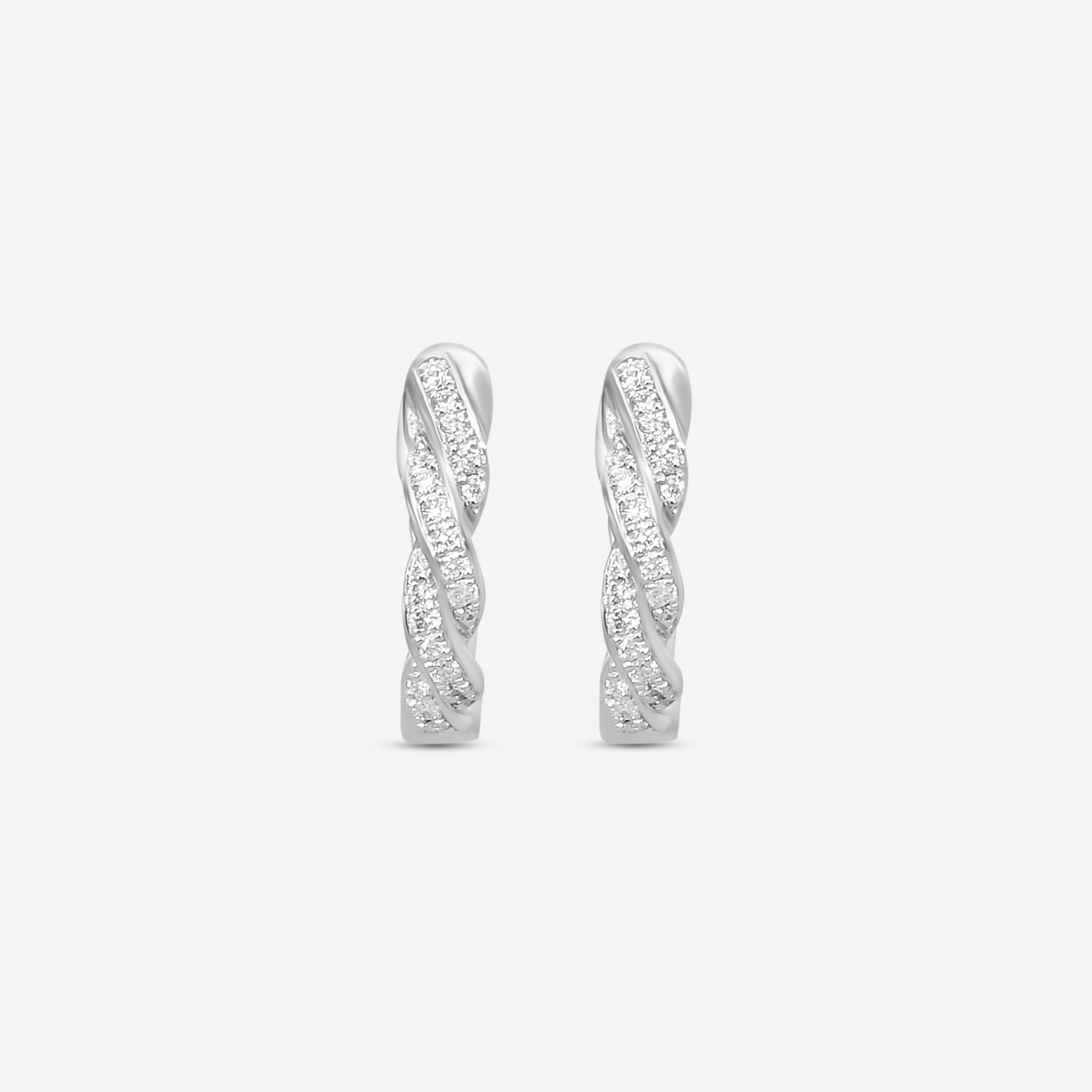 MEMOIRE - 18K WG Vine Pave Huggies  (Approx.1.9gr./ DIA: .12ct.twd.) - CHHO381-WG
SIZE / C:12x12mm - THE SOLIST