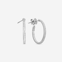 Mémoire 18K White Gold Round Pave Diamond Hoop Earrings CHHO20425258W72000 - THE SOLIST