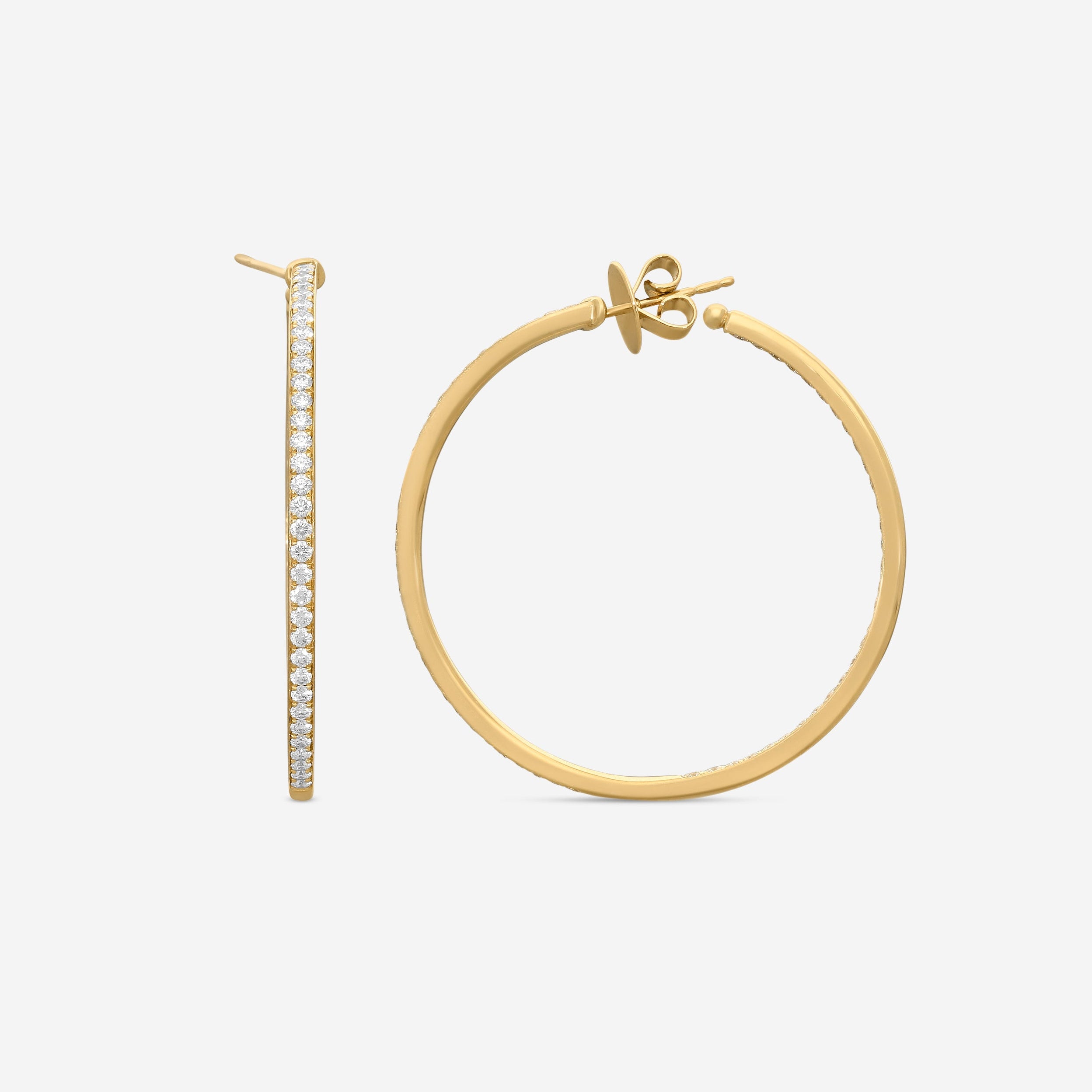 Mémoire 18K White Gold Pavé Diamond Round Hoop Earrings CHHO20643438Y72000 - THE SOLIST