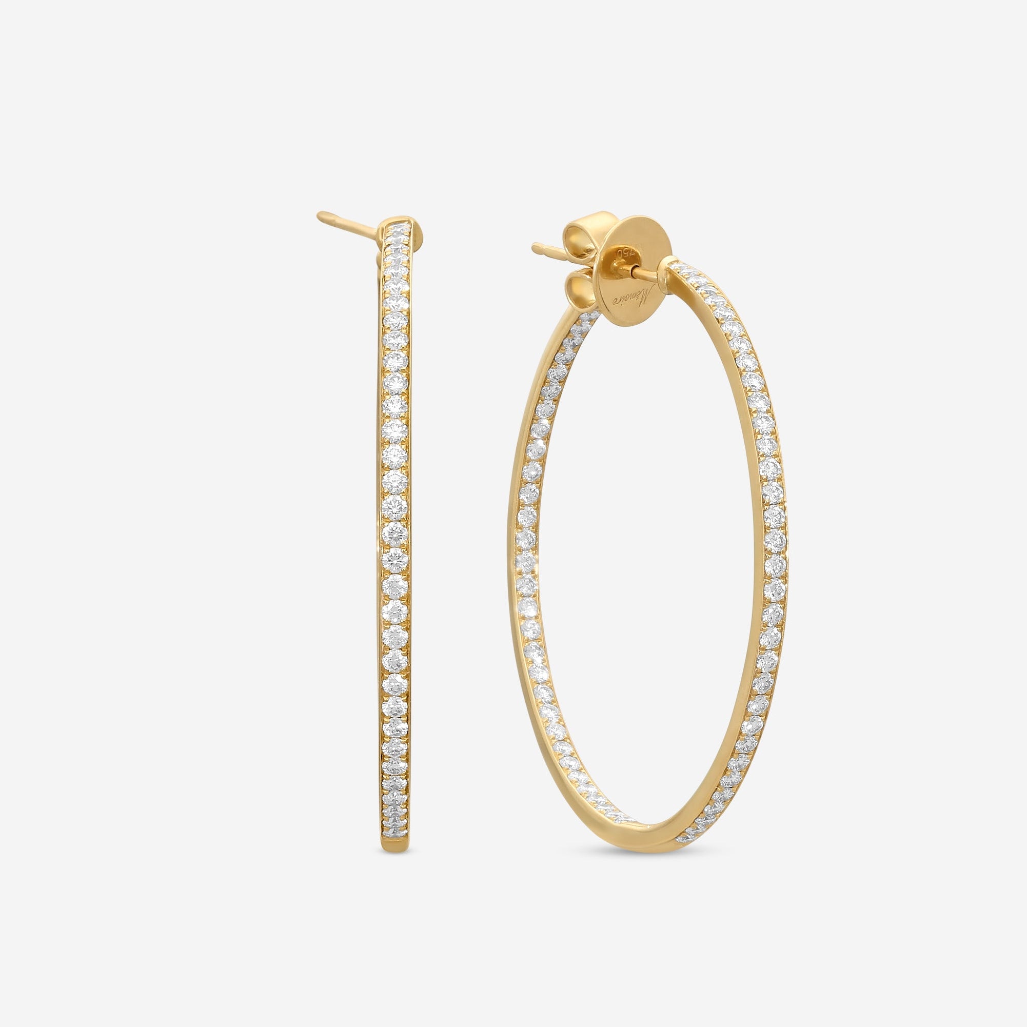 Mémoire 18K White Gold Pavé Diamond Round Hoop Earrings CHHO20643438Y72000 - THE SOLIST