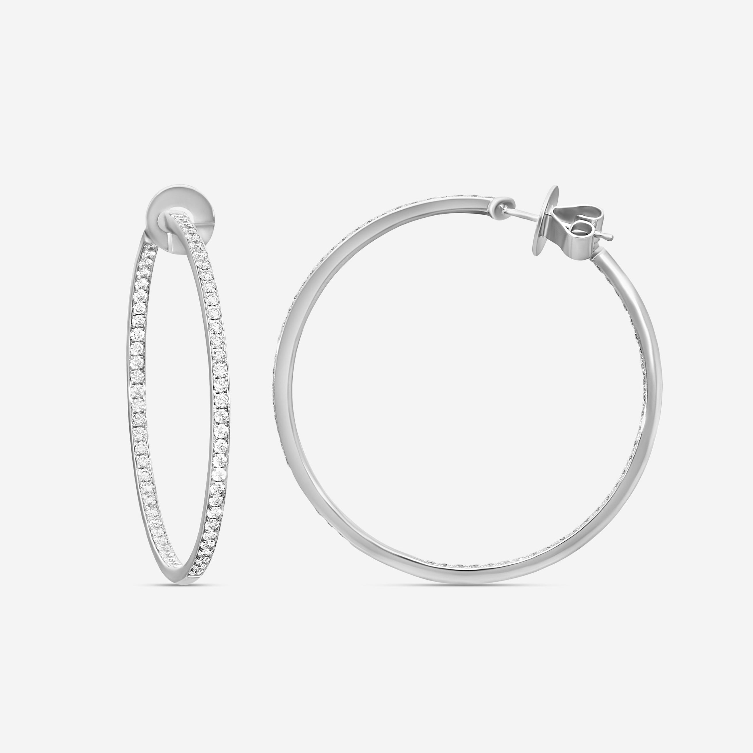 MEMOIRE - Round Pave Hoops 2ctw approx. 43mm - CHHO206 - THE SOLIST