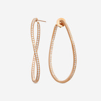 Mémoire Channel Set 18K Rose Gold Diamond Twist Hoop Earrings CHHO217