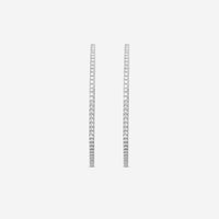 Mémoire 18K White Gold Diamond Oval Hoop Earrings CHHO223 - THE SOLIST