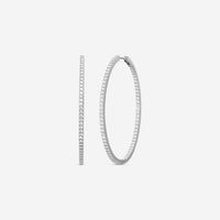 Mémoire 18K White Gold Diamond Oval Hoop Earrings CHHO223 - THE SOLIST