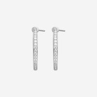 Mémoire Channel Set 18K White Gold Diamond Round Hoop Earrings CHHO259 - THE SOLIST
