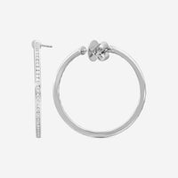 Mémoire Channel Set 18K White Gold Diamond Round Hoop Earrings CHHO263 - THE SOLIST