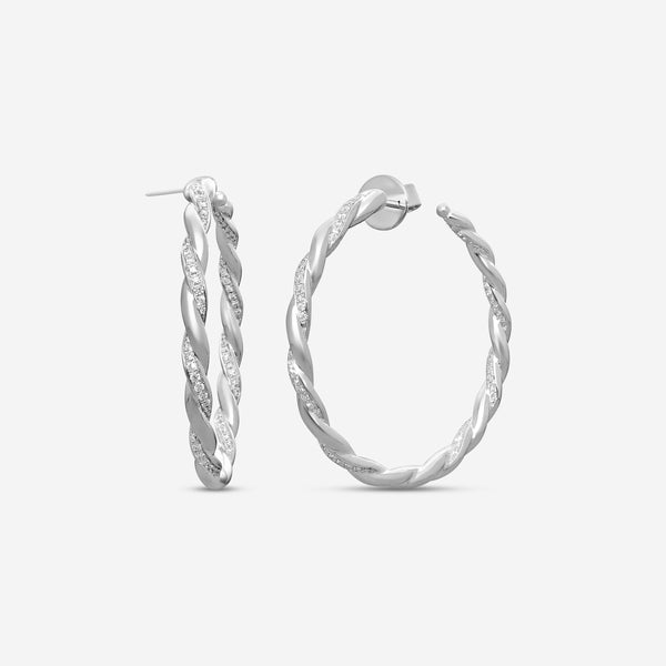 Memoire - Vine Twisted Pave Hoops - Medium 0.41-0.48ctw 3535 72 8W - CHHO277-18KW - THE SOLIST