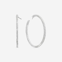 Mémoire Woven Gallery 18K White Gold Diamond Hoop Earrings CHHO290 - THE SOLIST