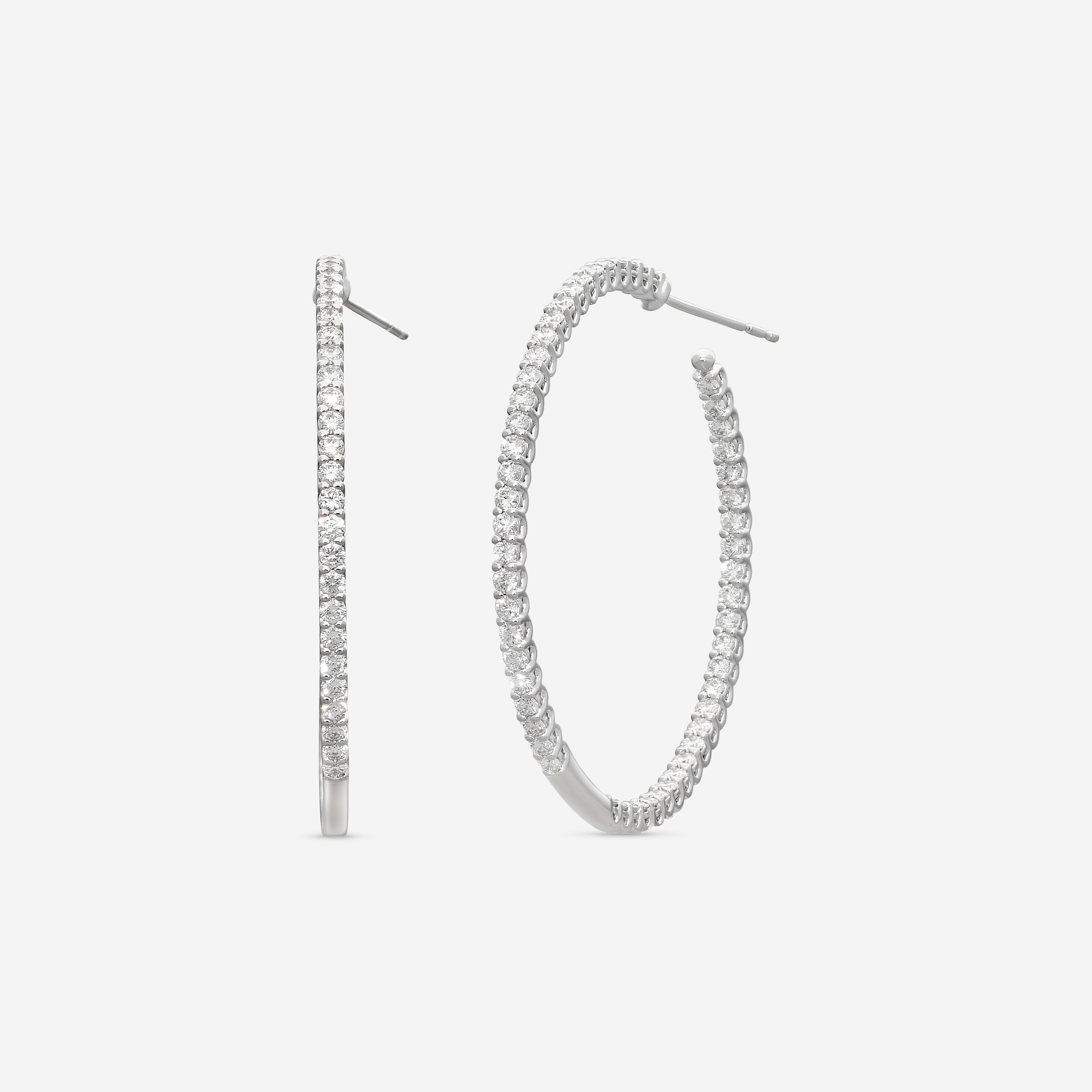 Mémoire Woven Gallery 18K White Gold Diamond Hoop Earrings CHHO290 - THE SOLIST