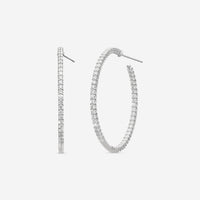 Mémoire Woven Gallery 18K White Gold Diamond Hoop Earrings CHHO290 - THE SOLIST
