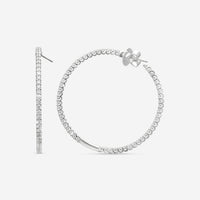 Mémoire Woven Gallery 18K White Gold Diamond Hoop Earrings CHHO290 - THE SOLIST