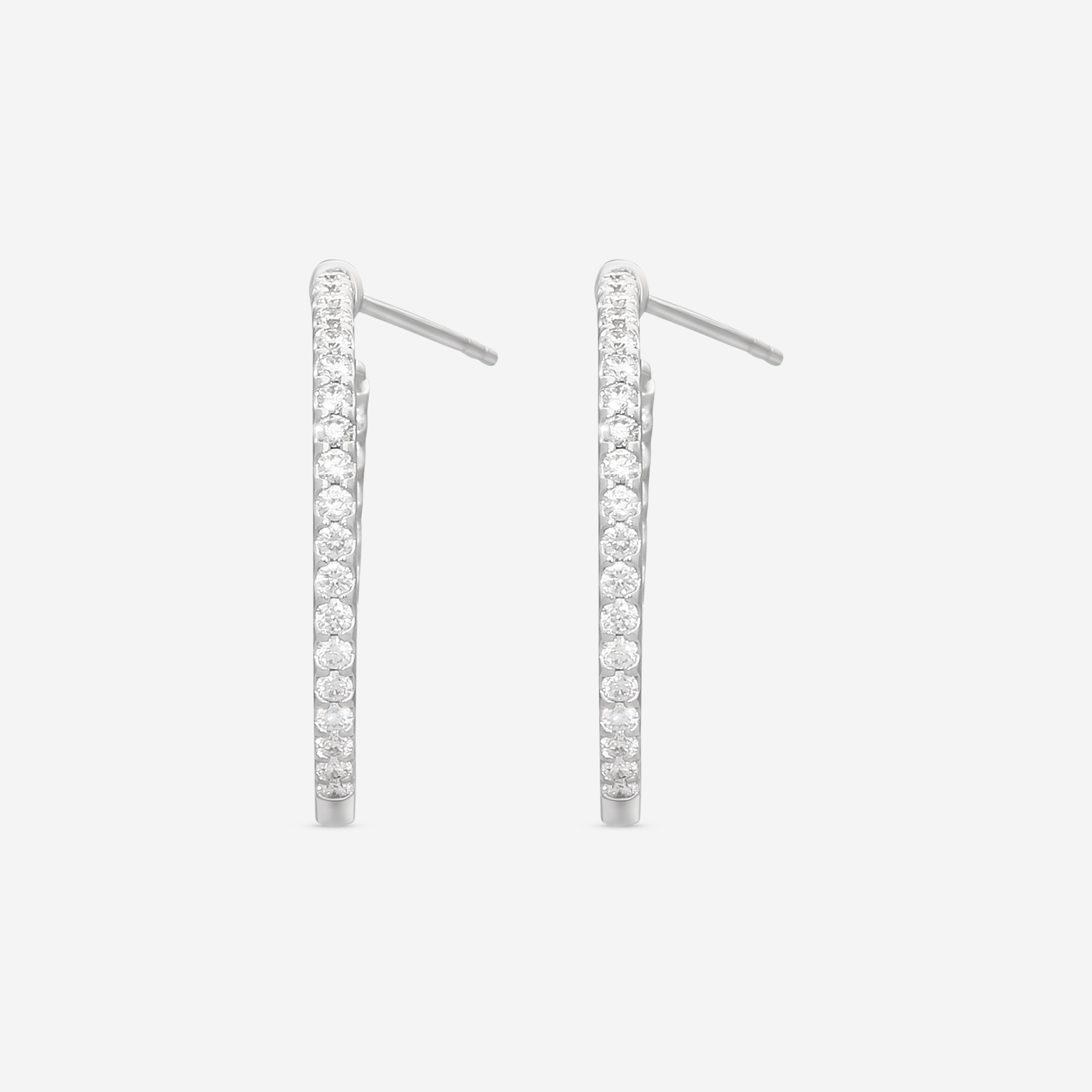 Mémoire Odessa 18K White Gold Diamond Hoop Earrings CHHO330 - THE SOLIST