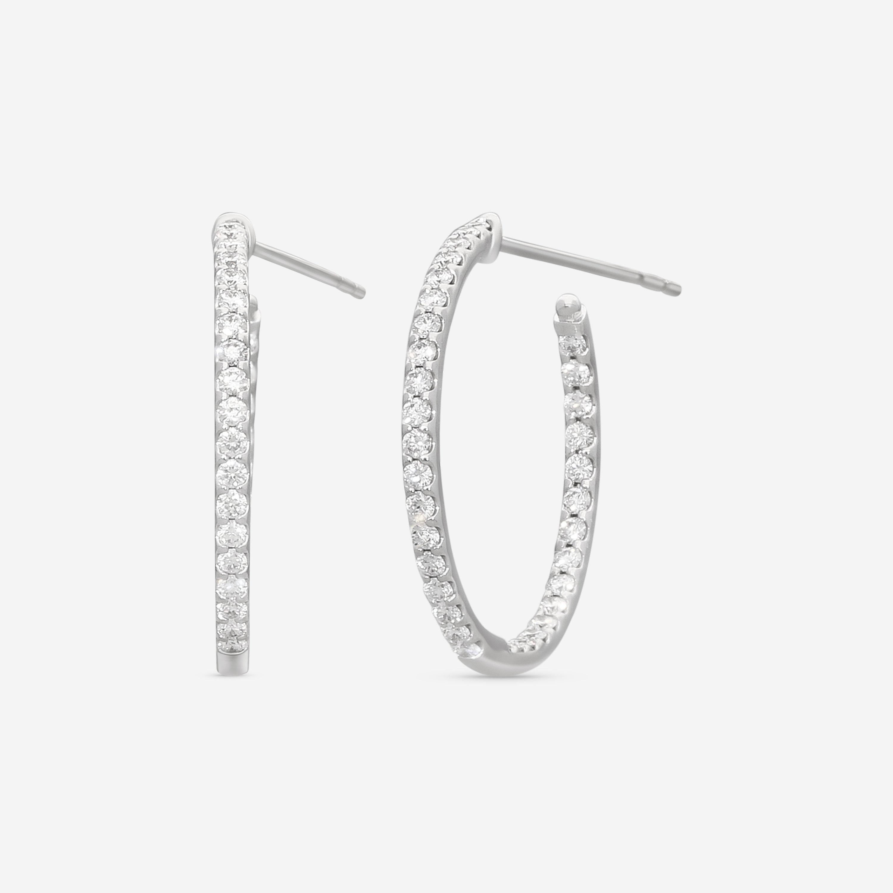 Mémoire Odessa 18K White Gold Diamond Hoop Earrings CHHO330 - THE SOLIST