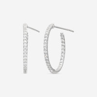 Mémoire Odessa 18K White Gold Diamond Hoop Earrings CHHO330 - THE SOLIST